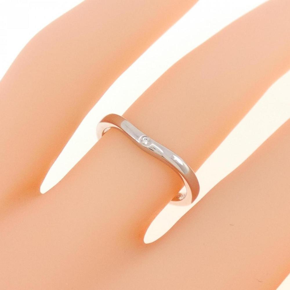 CARTIER 3 Diamond Platinum Ballerine Wedding Band #49 (US Size: 4.75) - Picture 5 of 5